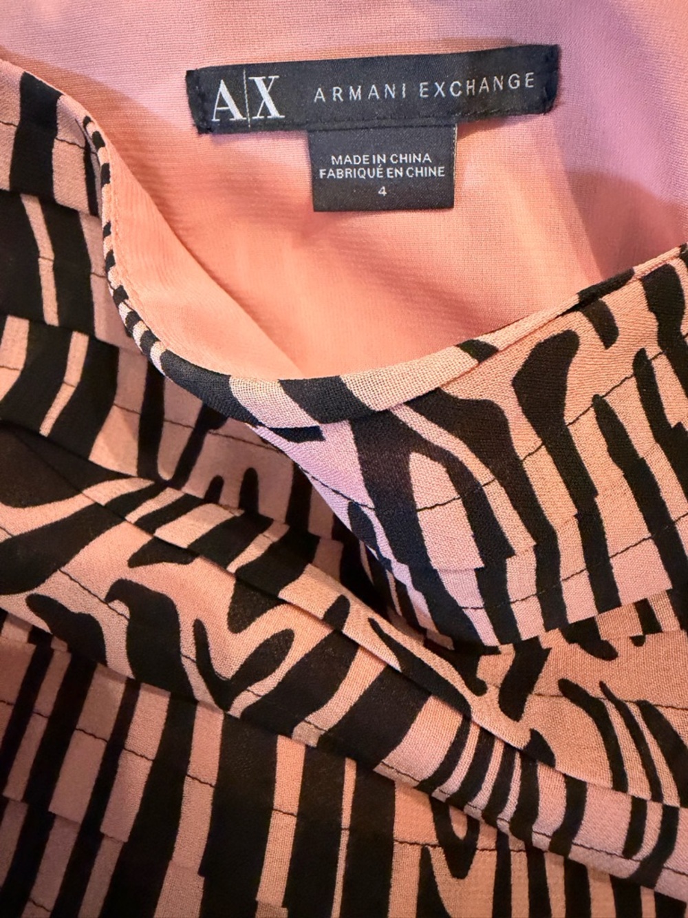 Armani Exchange Pink and Black Asymmetrical Skirt